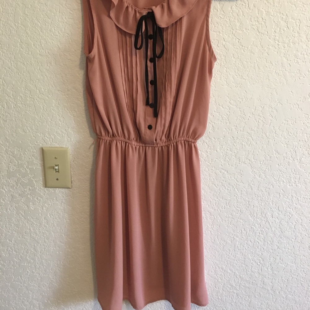 Dark Peach Button-Up Dress